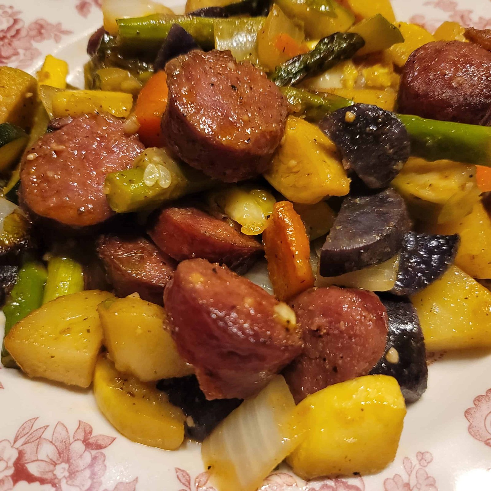 Low Carb, THM S, Sausage and Veggie Sheet Pan Dinner - Jennifer Overstreet