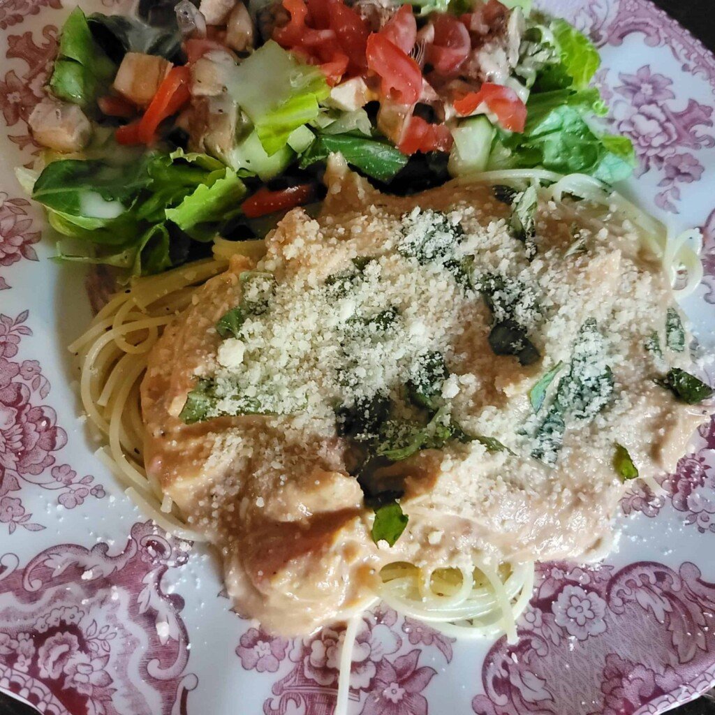 Low Carb, Crockpot, Creamy Italian Chicken (with a hidden veggie)