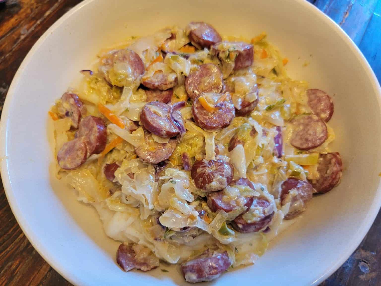 Creamy Kielbasa and Cabbage Skillet Trim Healthy Mama S, Low Carb