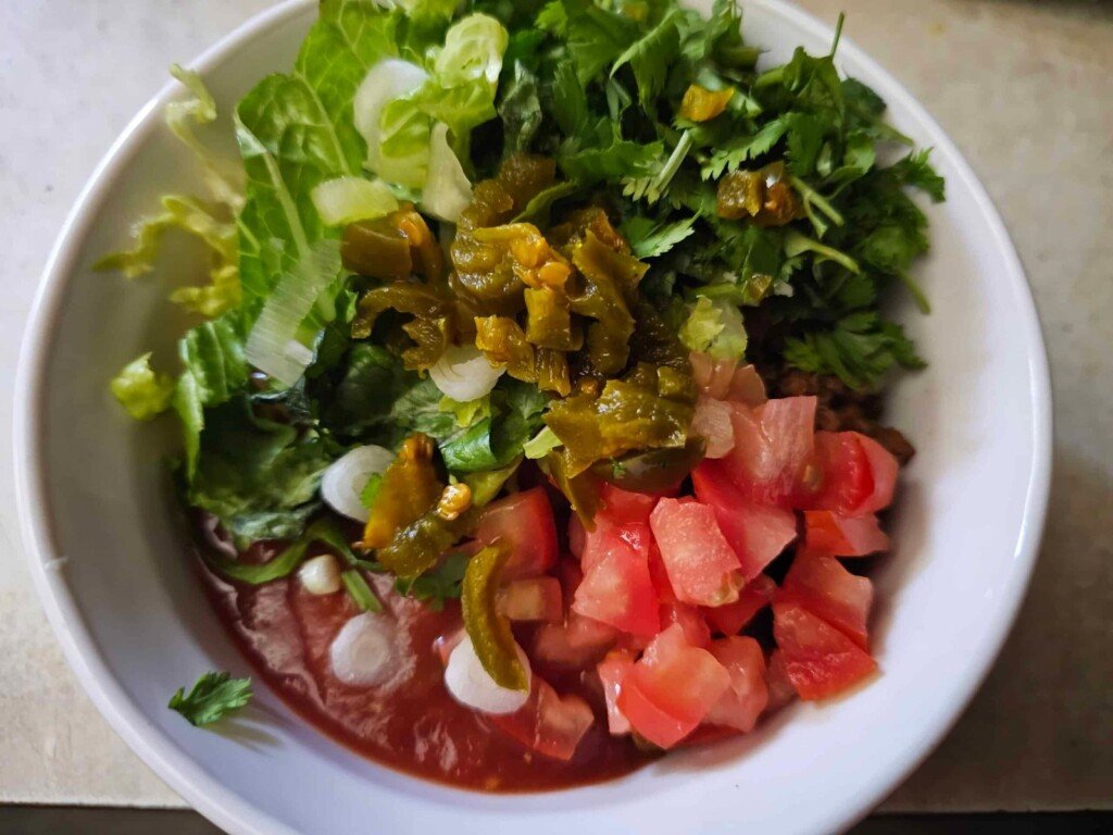 Blended Cottage Cheese Taco Bowl