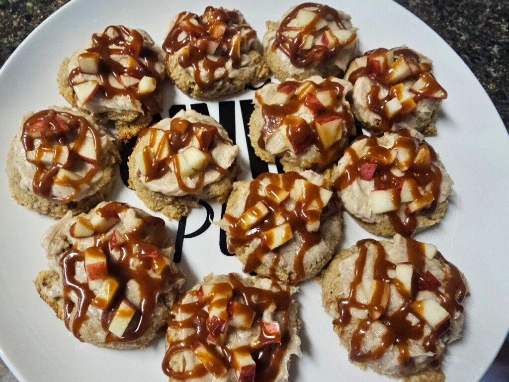 Delicious Low Carb Version Caramel Apple “Crumbl” Cookie- THM S