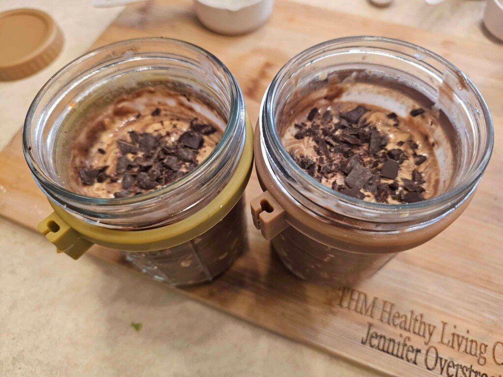 Easy High Protein, Sugar-Free Chocolate Peanut Butter Overnight Oats