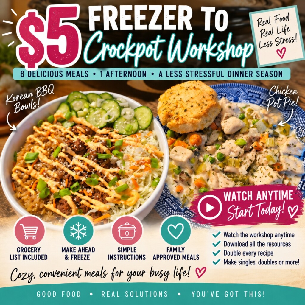 $5 Freezer-to-Crockpot Meal Prep Class | 8 Easy Freezer Meals