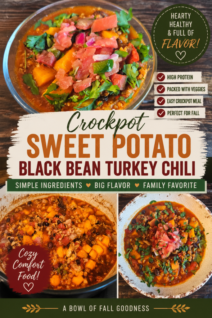 Crockpot Sweet Potato Black Bean Turkey Chili (Healthy and High Protein)
