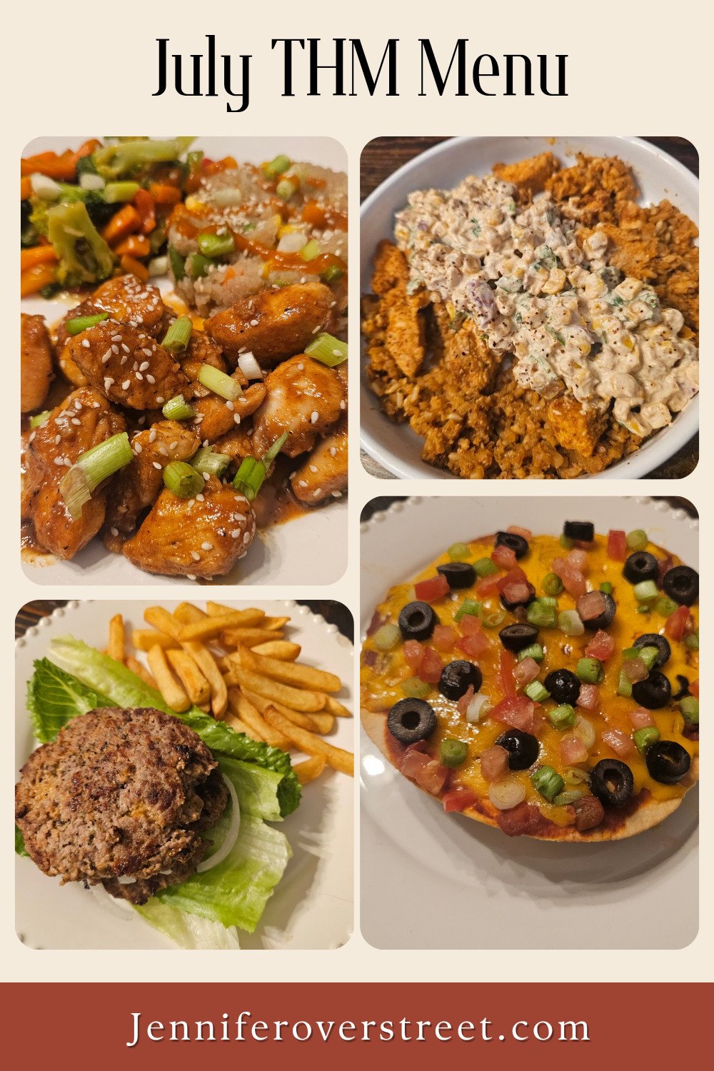 July 2026 Trim Healthy Mama monthly dinner menu