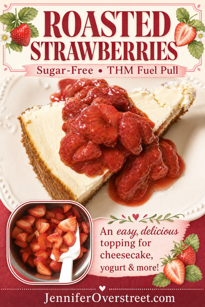 Roasted Strawberries, Sugar Free and THM Fuel Pull