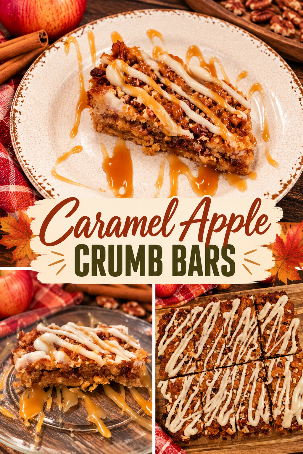 Pinterest pin for Low Carb Caramel Apple Bars